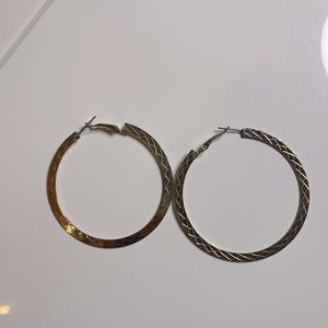 Gold textured hoops